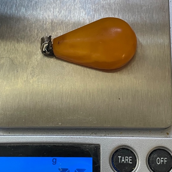 Vintage Butterscotch Baltic Amber Pendant 875 Silver USSR - Picture 9 of 11